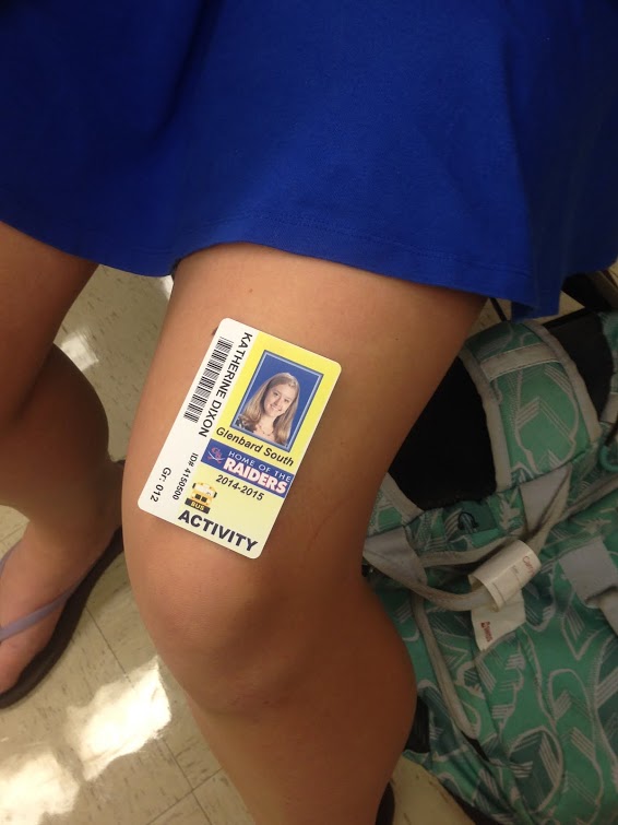 Senior Kate Dixons I.D. proves she is in violation of the dress code. 