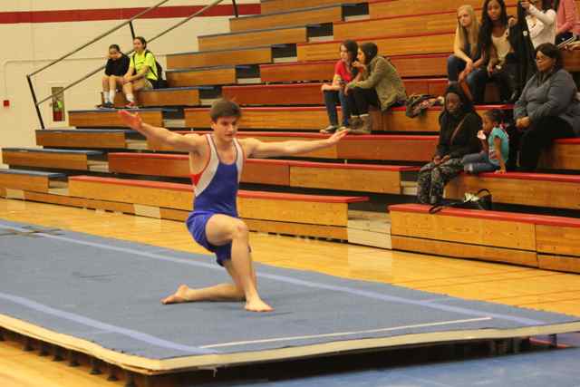 Junior Kevin McGovern finishes his routine. 