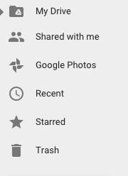A sample of the various features of Google Drive.