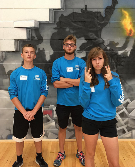 Student council executive officers Michael Zima (left), Cooper Reif (middle), and Emily Gasparro (right).