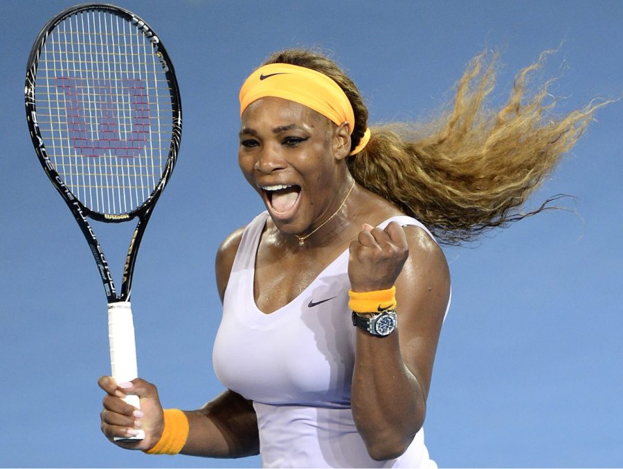 Serena’s celebration during a match in the 2014 Australia Open(Source: Bradley Kanaris, 
Getty Images)
